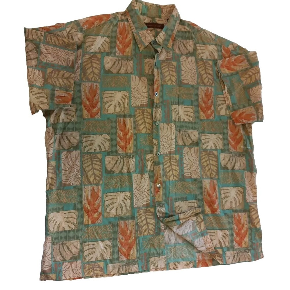 Vintage Tori Richard Honolulu Men XL Short Sleeve Buttons All Floral shirt‎ USA